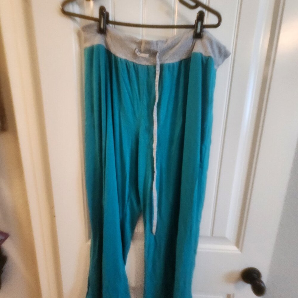 LONGYUAN Women's Comfy Pajama Pants Casual Stretch Pant Drawstring Acid Blue 3X